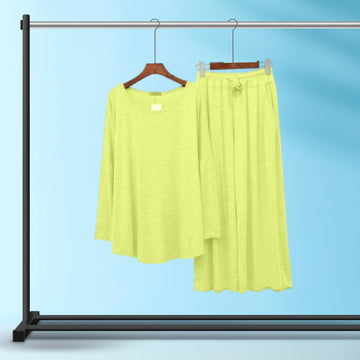 Lemon Yellow Palazzo Lounge Wear For Women PJ Set ARTICLE NO# 52