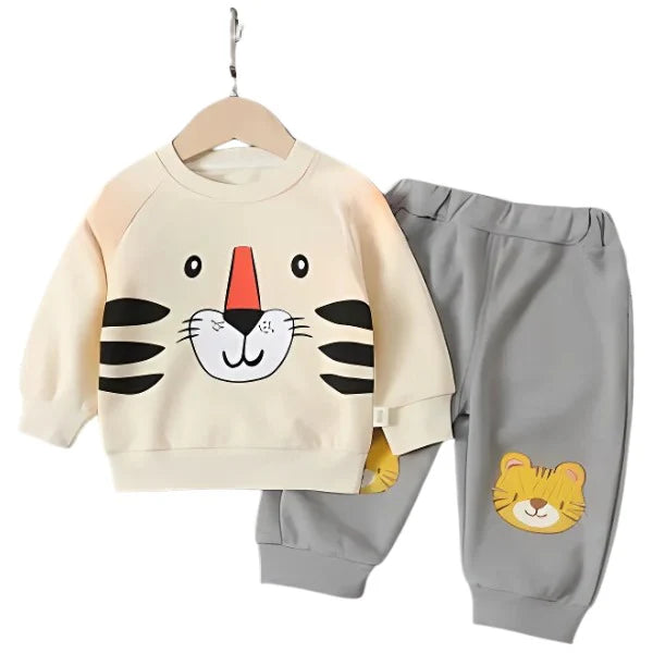 White Tracksuit In Style Printed T-shirt and short trouser for kids