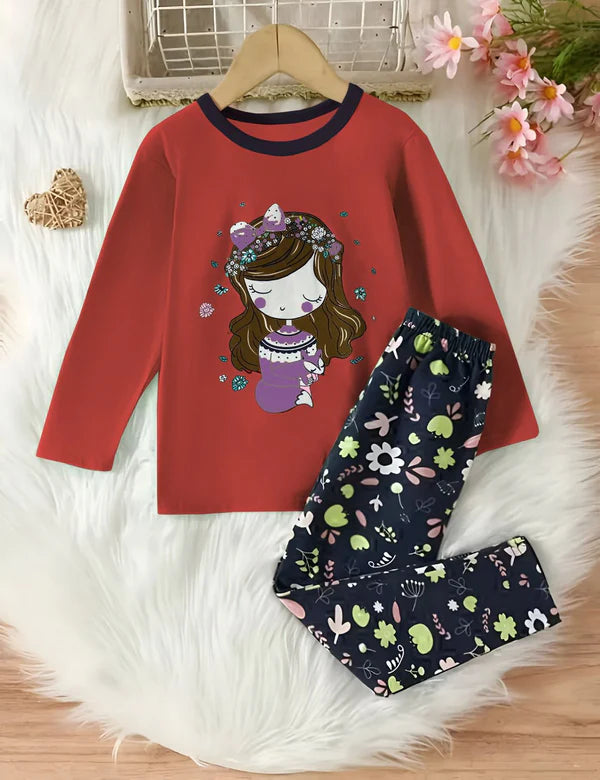 Red Barbie Printed Girls KIds Wear
