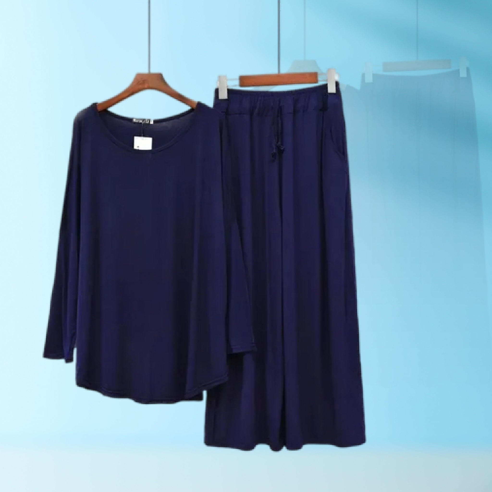 Navy Blue Palazzo Lounge Wear For Women PJ Set ARTICLE NO# 52
