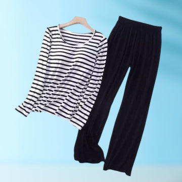 Zebra Top And Black Trouser Lounge Wear