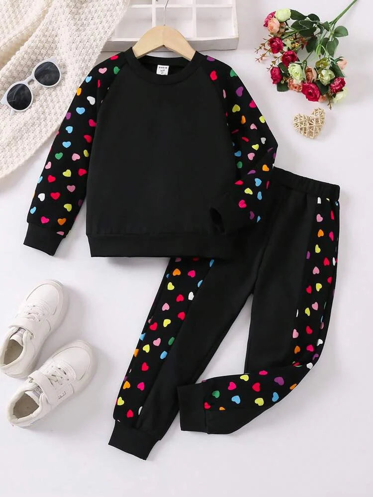 Colorful Floral Heart Printed