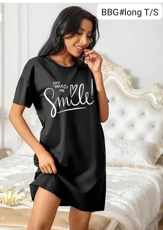 You Make Me Smile Printed Long Shirt