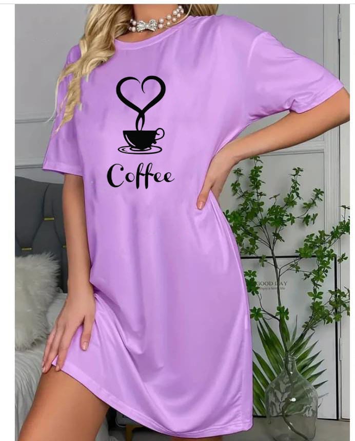 Coffee Love  Printed Long Shirt