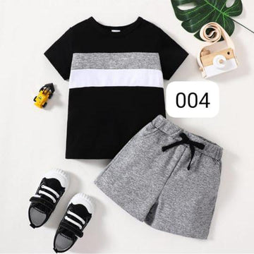 Black Grey And White Pannel Short Wear